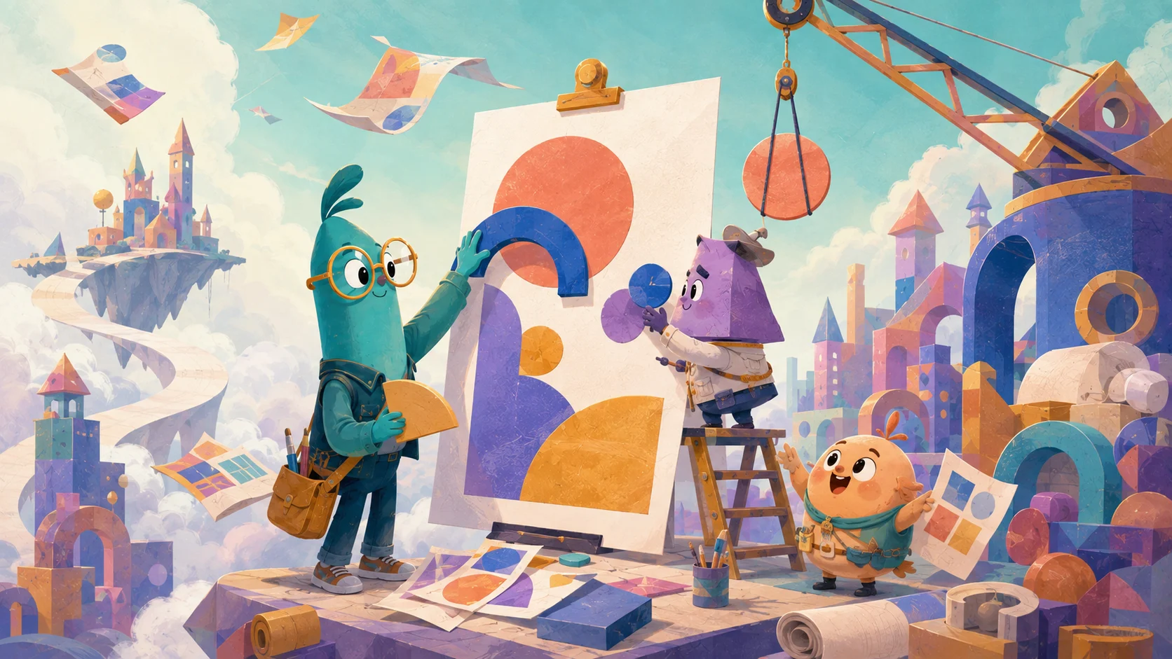第 01 期 · 我让 AI 几分钟给自己做了张海报 · 创意世界概念插图