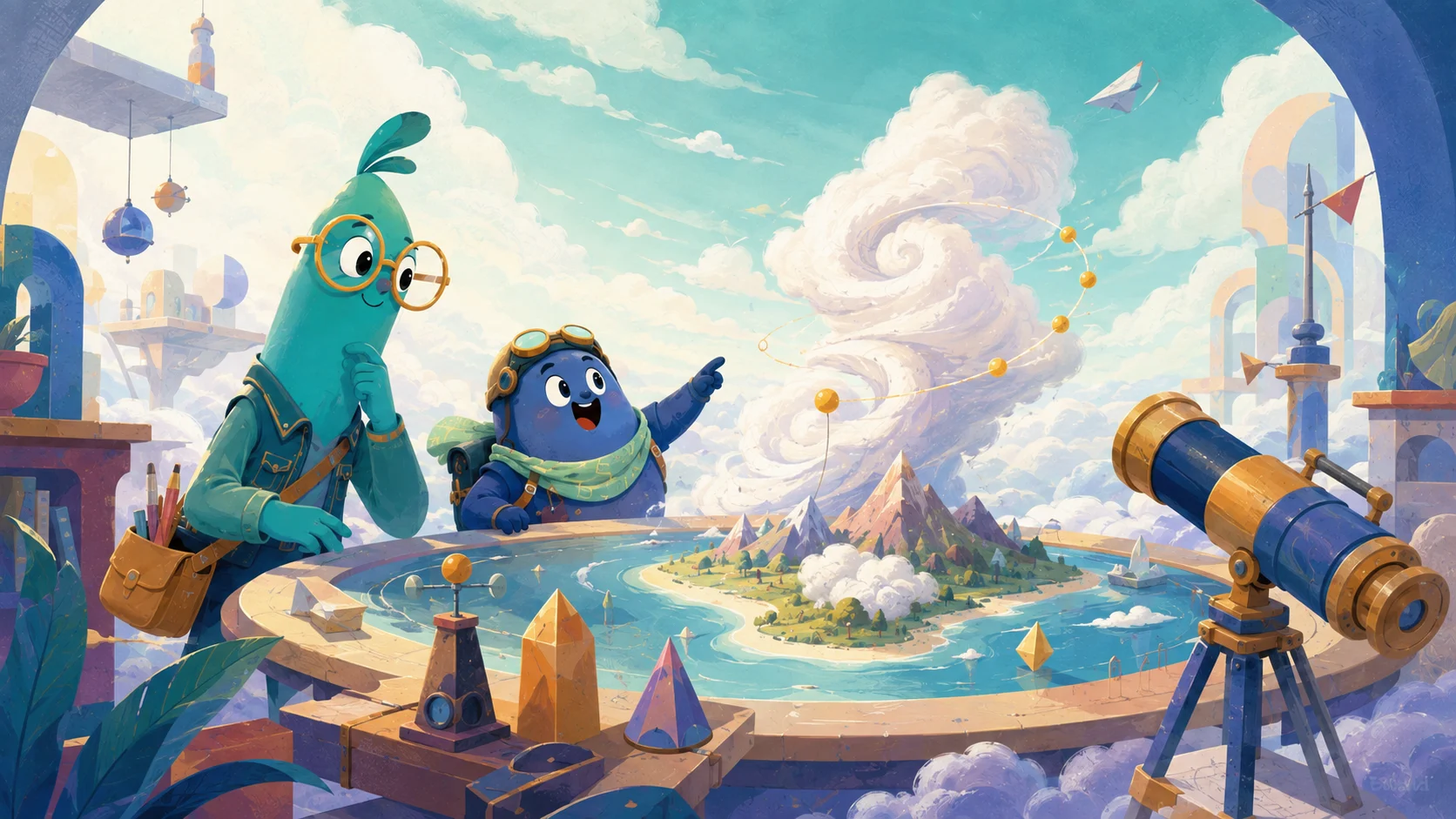 第 02 期 · 我用 AI 做了一个台风守护站 · 创意世界概念插图
