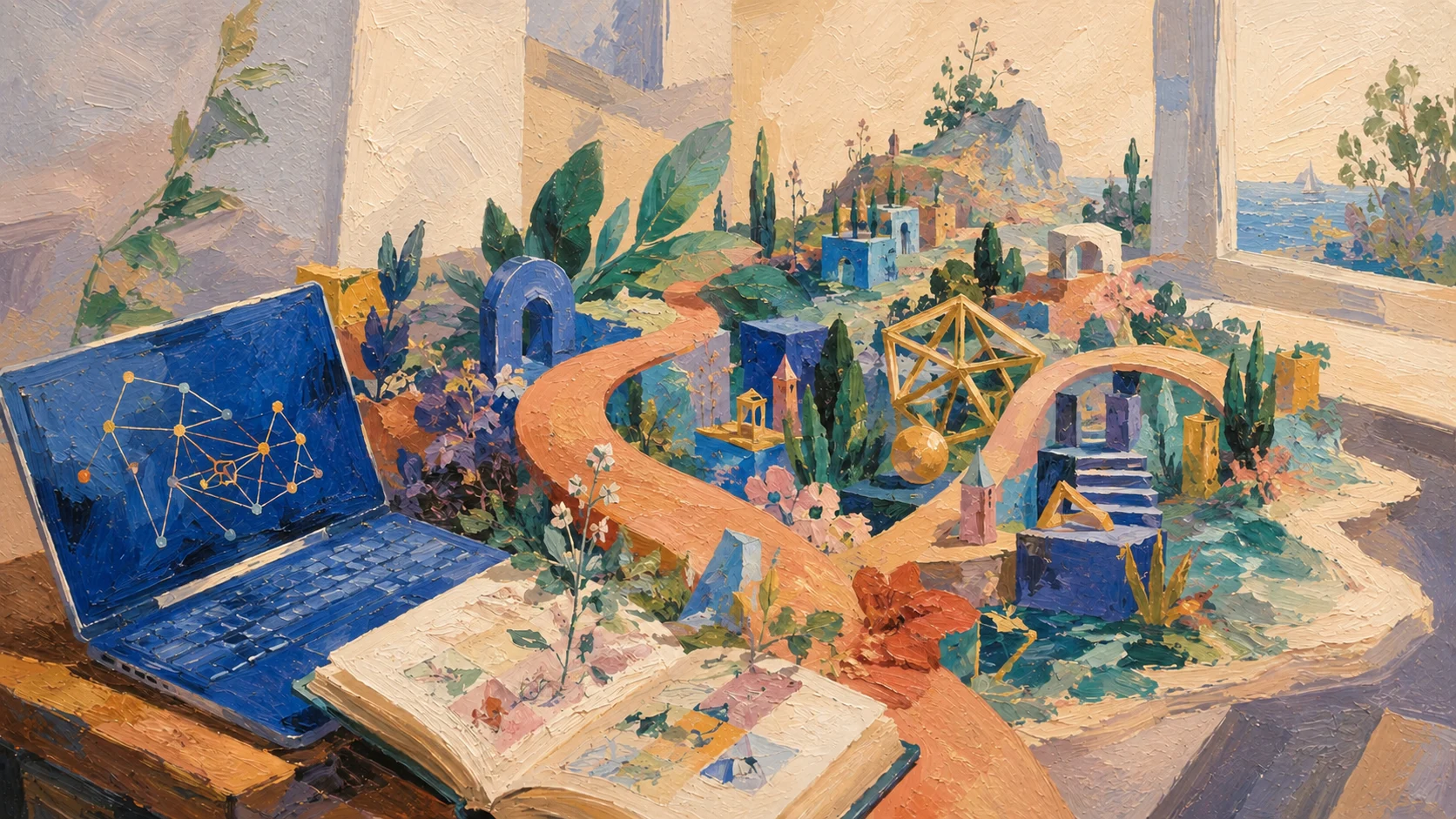 柔和油画：AI、手稿和创意花园，将想法变成作品